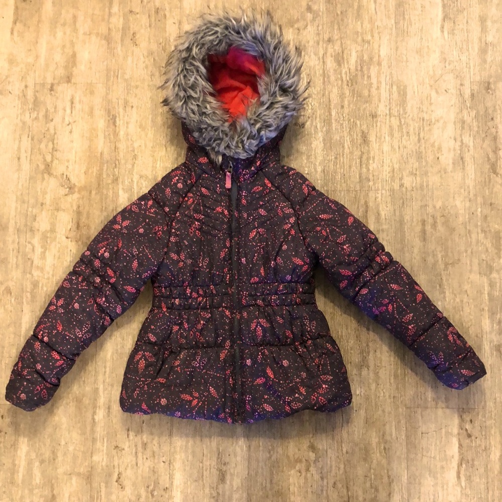 Girls winter coat. London Fog Brand. Pink and Black. Warm